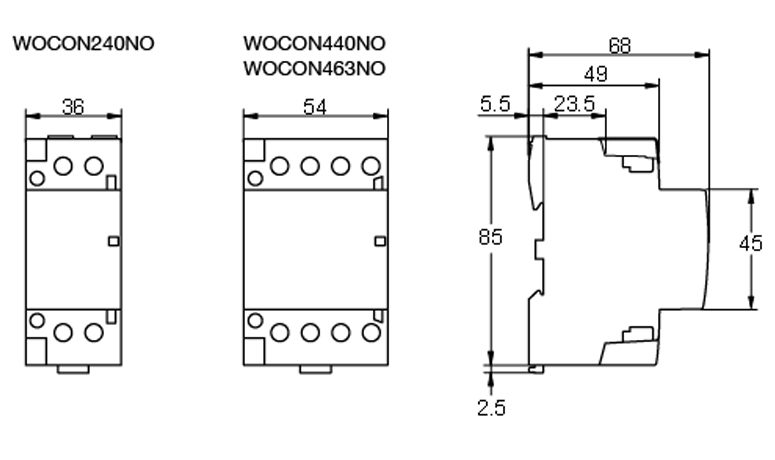 WOCON240 NO WOCON440 NO WOCON463 NO Specs