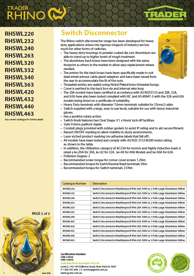 Rhino Data Sheet