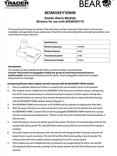 Bear BESMOKEY10WM Instructions