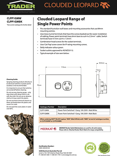 Clouded Leopard Datasheets