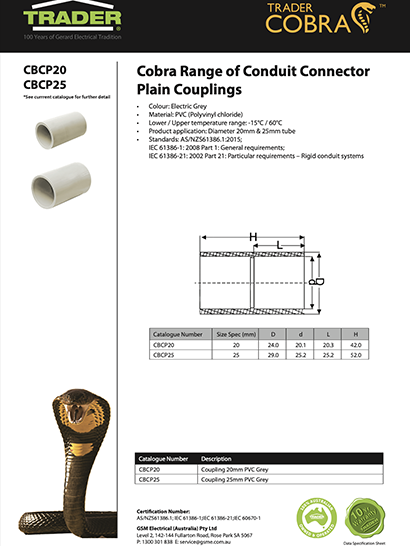 Cobra Datasheets