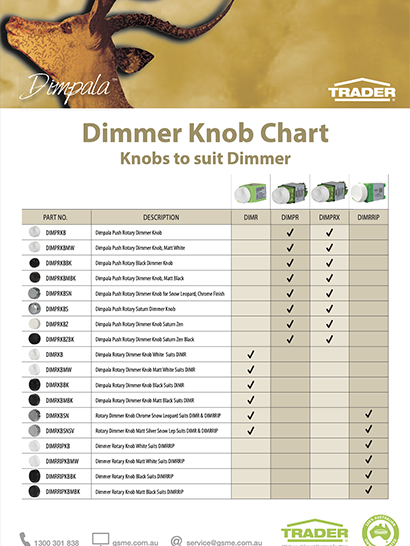 Dimmer Knob Chart