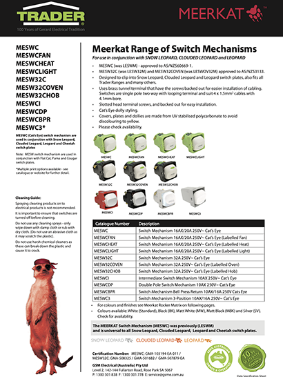 Meerkat Datasheets