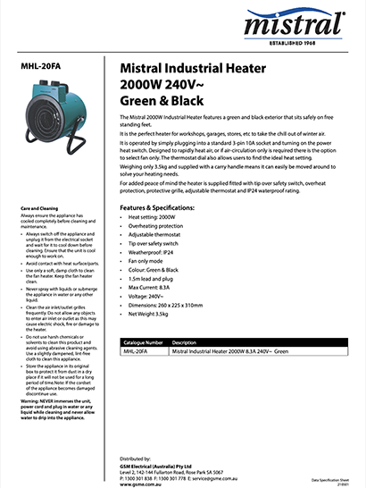 Mistral Data Sheet