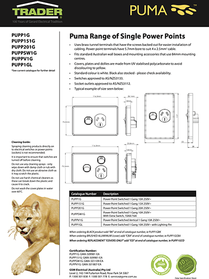 Puma Datasheets
