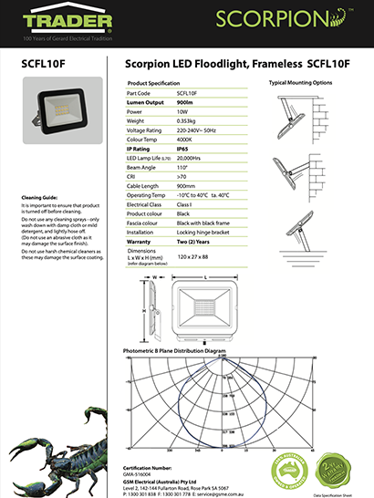 Scorpion Datasheets