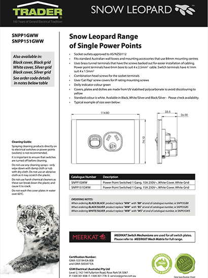Snow Leopard Data Sheet