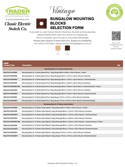 Vintage Selection Form_Bungalow
