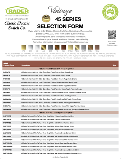 Vintage Selection Form - 45