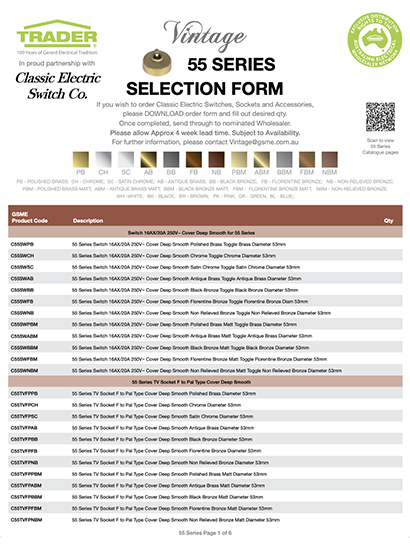 Vintage Selection Form - 55