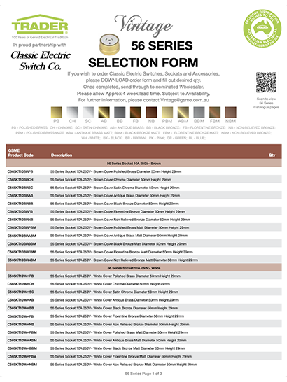 Vintage Selection Form - 56