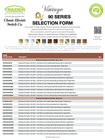 Vintage Selection Form - 90