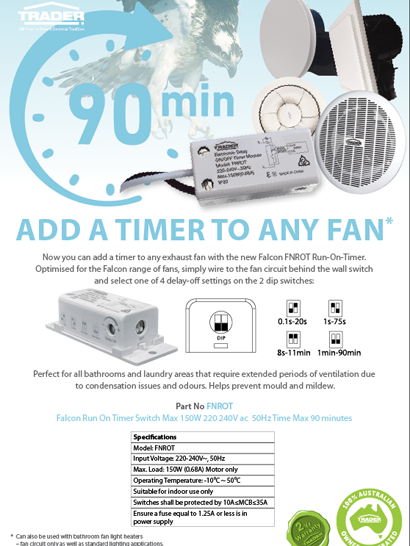 Run On Timer Switch Flyer