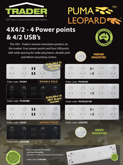 4X4 - 4 Power Points and 4 USB Flyer