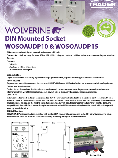 DIN Rail Mounted Socket Flyer